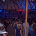 The Blue Pavillion tent before we played.. palmskin on the decks 