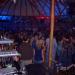 The Blue Pavillion tent before we played.. palmskin on the decks 